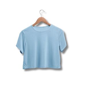 Light Blue Ladies Cotton Crop Top