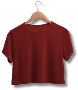 Ladies Maroon Cotton Crop Top