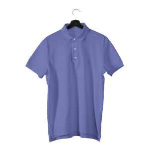 Mens Light Blue Pique Cotton Collar T-Shirt