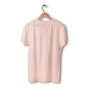 Mens Pink Cotton Round Neck T-Shirt