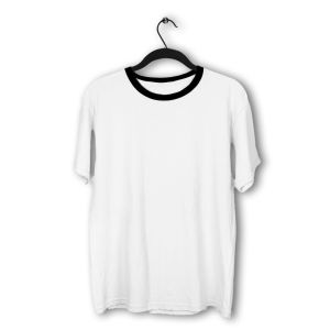 Mens White Cotton Round Neck T-Shirt