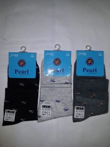Mens Pearl Cotton Ankle Socks