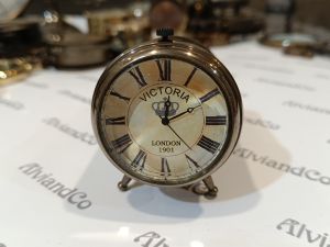 Brass Handmade Table Clock, expertly crafted in the shape of a classic telescope.