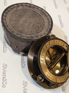 Alvi and Co Handmade Brass Sundial Compass with two box option