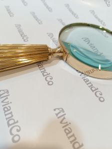 Nautical Flower Engraved Brass Handle Magnifying Glass