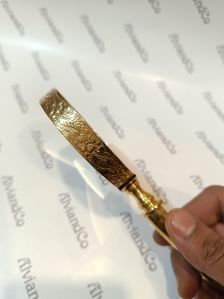 Nautical Flower Engraved Brass Handle Magnifying Glass