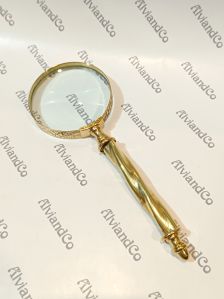 Nautical Flower Engraved Brass Handle Magnifying Glass