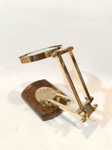 Wooden Base Brass Adjustable Magnifying Glass