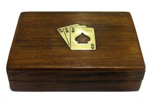 Handmade Wooden Box with Cards