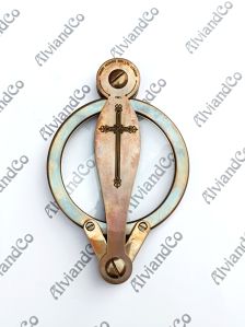 Antique Engraved Cross Brass Magnifying Glass