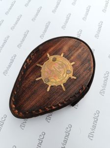 Antique Engraved Cross Brass Magnifying Glass