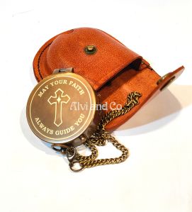 Handmade Brass Personalized Engraved Pocket Compass - Customizable Luxury Nautical Gift by Alvi and Co