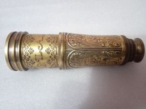 nautical floral embossed brass telescope