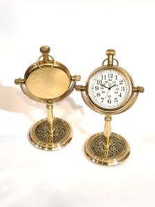 Alvi and Co Nautical Brass Handmade Rotatable Table Clock