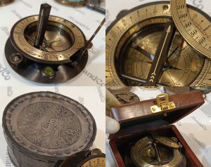Alvi and Co Handmade Brass Sundial Compass with two box option