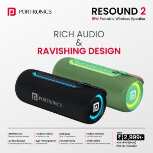 15W Portronics Resound 2 HD Sound Portable Bluetooth Speaker