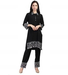 Ladies Black Kurta Pant Set