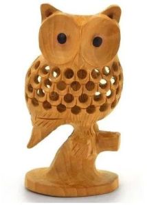 Wooden Owl Statue