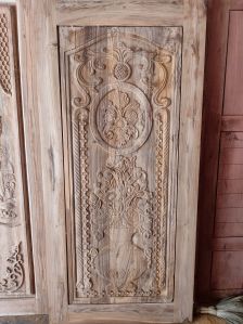 Sagwan wood door carving