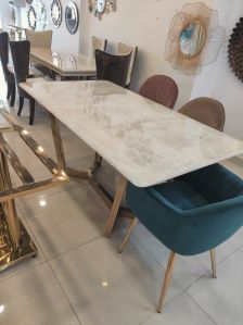Dining table natural onyx marble top