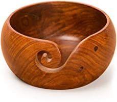 wooden yarn bowl