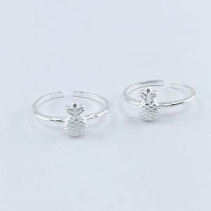 pineapple design plain toe ring