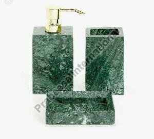 green marble bathroom accessories