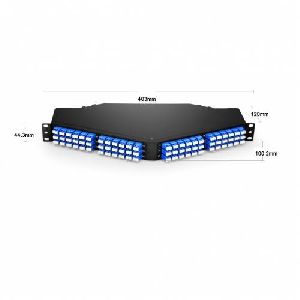 144 Fiber 1U Angled High Density Odf Patch Panel Loaded With 12 Nos Sm Os2 12 Fiber Mpo Lc Breakout