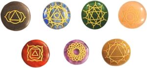 7 Chakra Engraved Round Disc Set