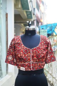 Ladies Fancy Ajrakh Hand Blocked Printed Blouse