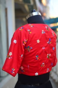 Ladies Red Hand Embroidery Blouse