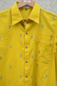 Mens Yellow Cotton Shirts