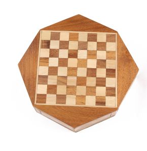 Octagonal Shaped Wooden Magnetic Chess