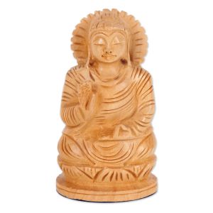 Wooden Meditating Buddha