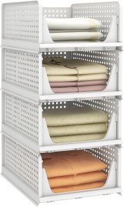 Stackable & Foldable Wardrobe Clothes Organizer