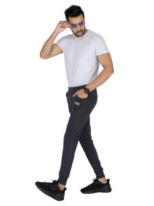 Mens Grey Lycra Track Pant Solid With Pai Pin