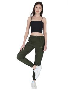 Women Green NS Polyester Track Pant With Grip and Pai Pin