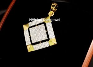 Natural Diamond Men's Pyrasquare Pendant