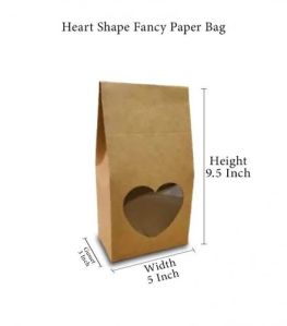 Heart Shape Window Paper Bag