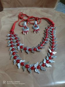 Handmade Silver Leaf Necklace Set