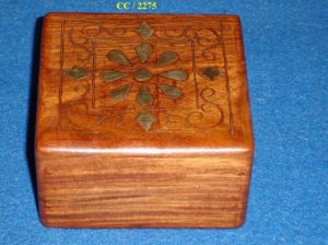 4x4x2.25 Sheesham Wood Storage Box