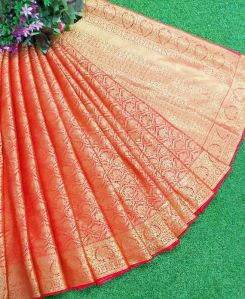 exclusive border design soft silk saree
