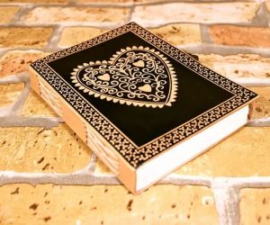 Heart Design Leather Cover Journal with Lock