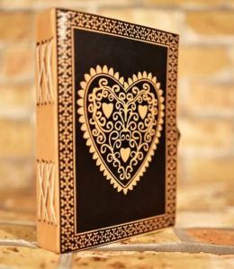 Heart Design Leather Cover Journal with Lock