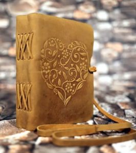 Heart Design Belt Lock leather Journal
