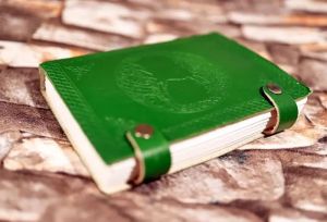 Tree Embossed Green Leather Journal