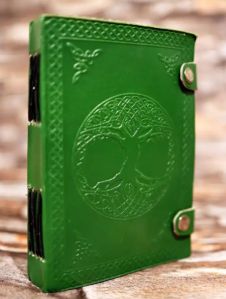 Tree Embossed Green Leather Journal