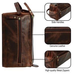 Genuine Leather Travel Shaving Kit