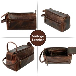 Genuine Leather Travel Shaving Kit