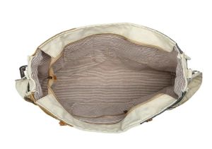 Ladies Printed Canvas and Leather Handle Bag